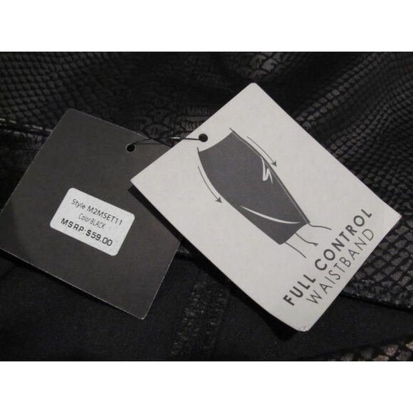 Marc New York Andrew Marc Black Snakeskin Pencil Skirt Faux Leather, Gold Chain - Picture 5 of 5